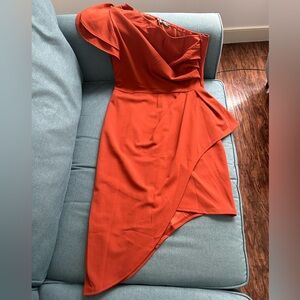 One-shoulder Ruffle Sleeve Cocktail Dress